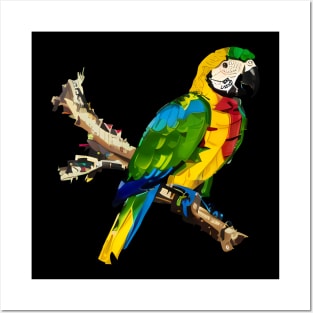 Color Abstract Expressionist Parrot Posters and Art